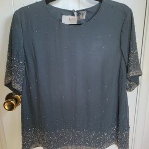 ASOS Curve Grey sequined top (US size 14)